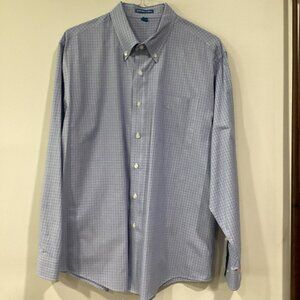 Blue Plaid Long-sleeve Button Down Dress Shirt - GMC Sierra HD Logo - XL